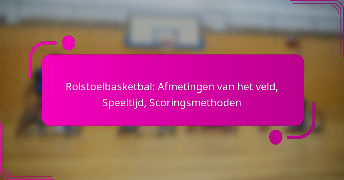 Rolstoelbasketbal: Afmetingen van het veld, Speeltijd, Scoringsmethoden