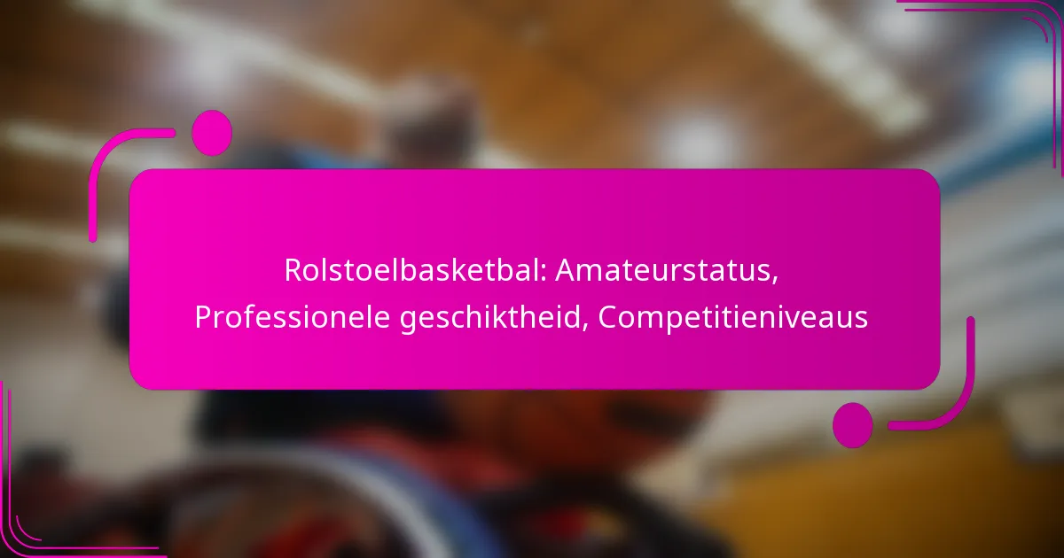 Rolstoelbasketbal: Amateurstatus, Professionele geschiktheid, Competitieniveaus