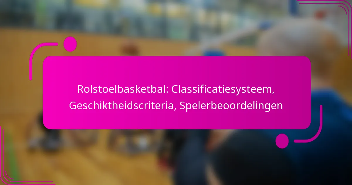 Rolstoelbasketbal: Classificatiesysteem, Geschiktheidscriteria, Spelerbeoordelingen
