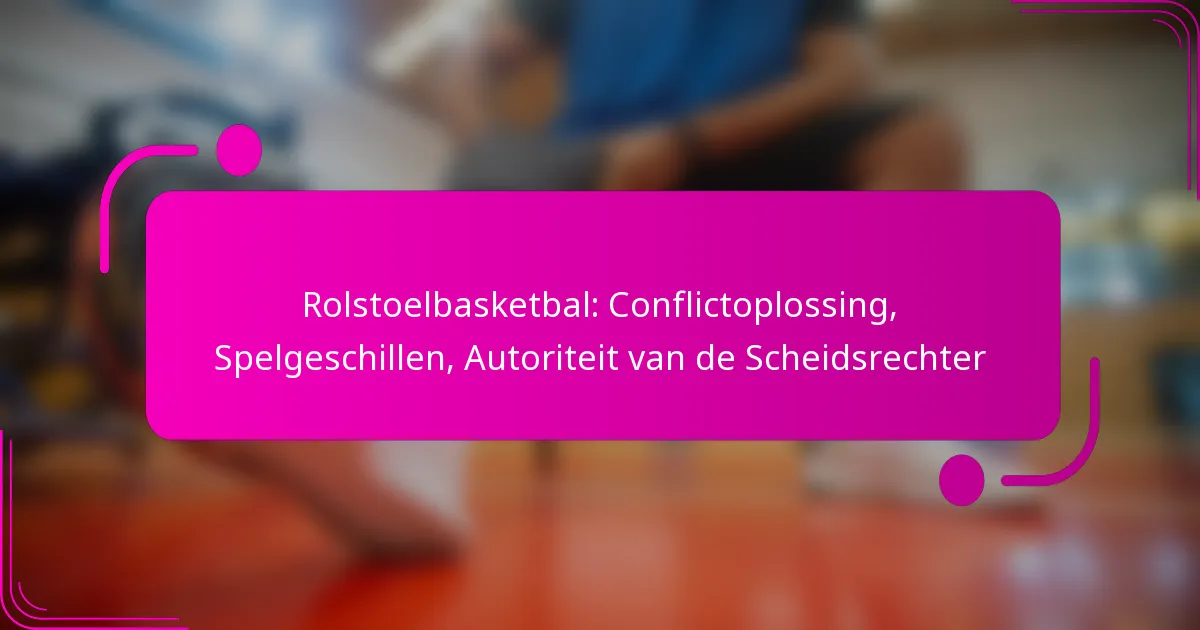 Rolstoelbasketbal: Conflictoplossing, Spelgeschillen, Autoriteit van de Scheidsrechter