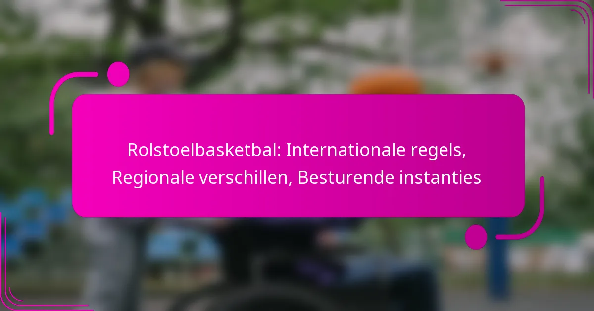 Rolstoelbasketbal: Internationale regels, Regionale verschillen, Besturende instanties