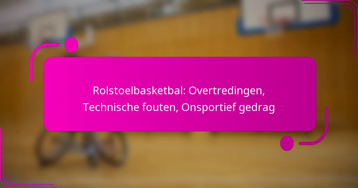 Rolstoelbasketbal: Overtredingen, Technische fouten, Onsportief gedrag
