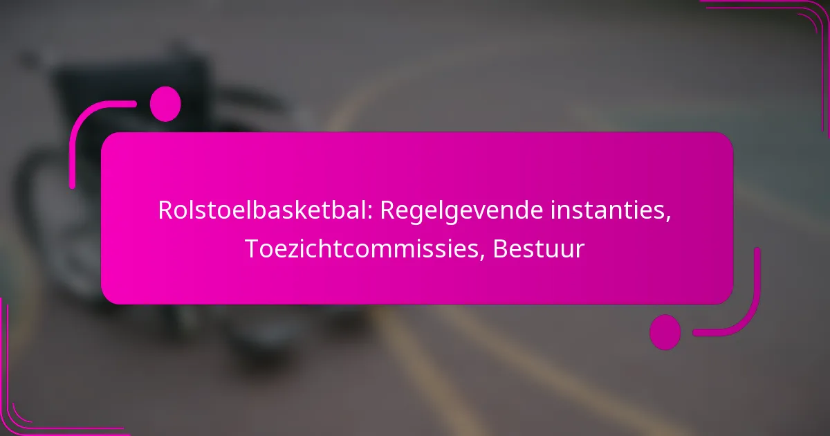 Rolstoelbasketbal: Regelgevende instanties, Toezichtcommissies, Bestuur