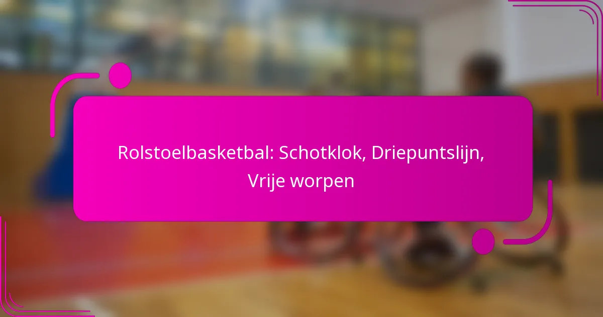 Rolstoelbasketbal: Schotklok, Driepuntslijn, Vrije worpen