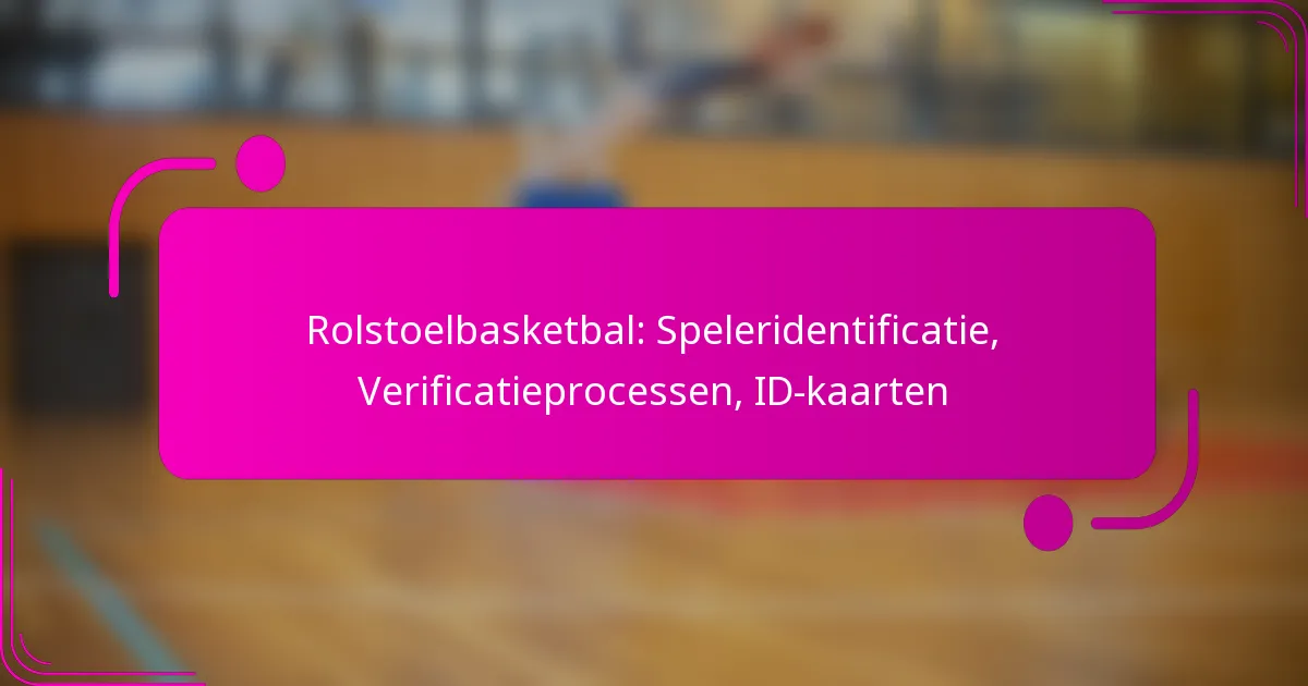 Rolstoelbasketbal: Speleridentificatie, Verificatieprocessen, ID-kaarten