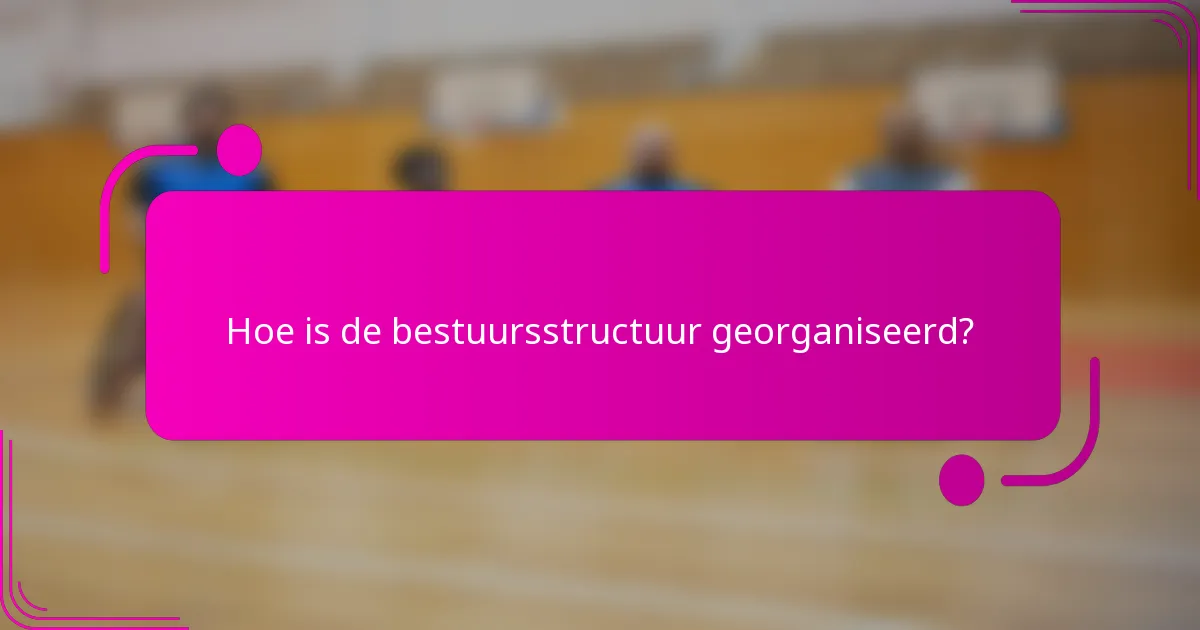 Hoe is de bestuursstructuur georganiseerd?